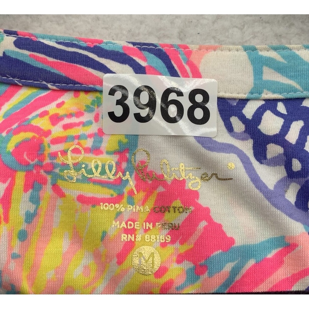 Lilly Pulitzer Ali Dress Womens Medium M Roar of the Sea Pima Cotton V Neck Mom‎ - Picture 14 of 14